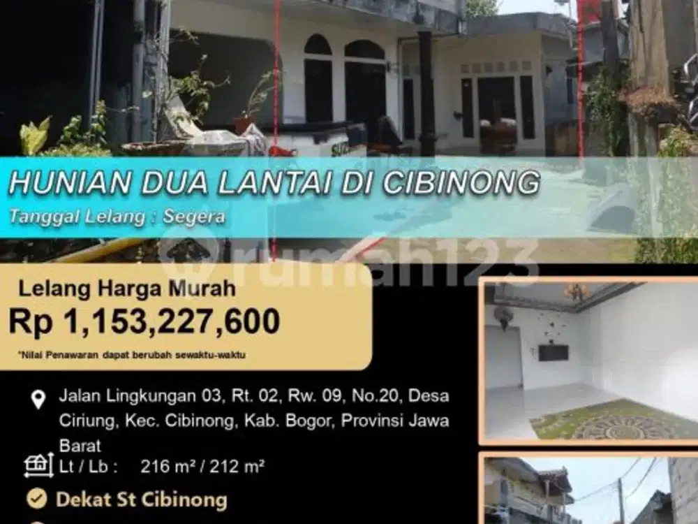 Rumah 2 Lantai Siap Huni Menarik di Kabupaten Bogor