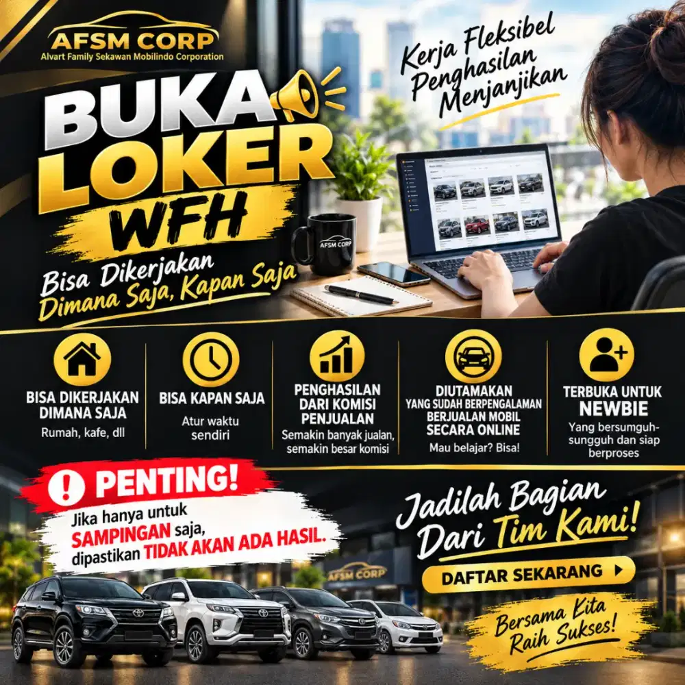 LOKER MARKETING WFH KOMISI UNLIMITED
