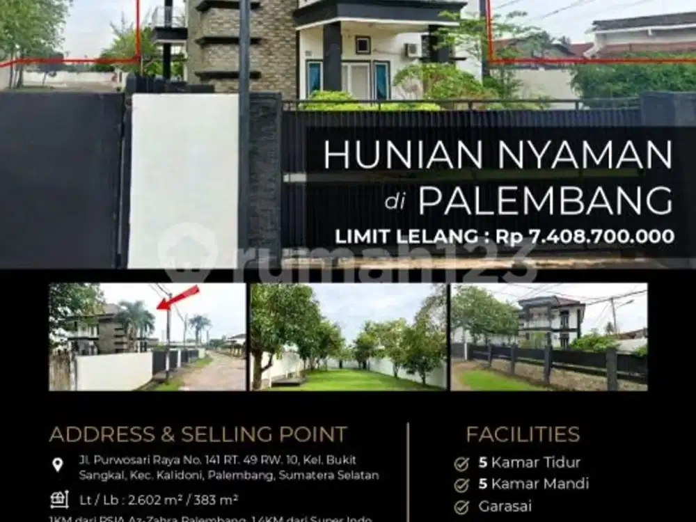 Rumah Megah Luas Besar Nyaman 2 Lantai Palembang