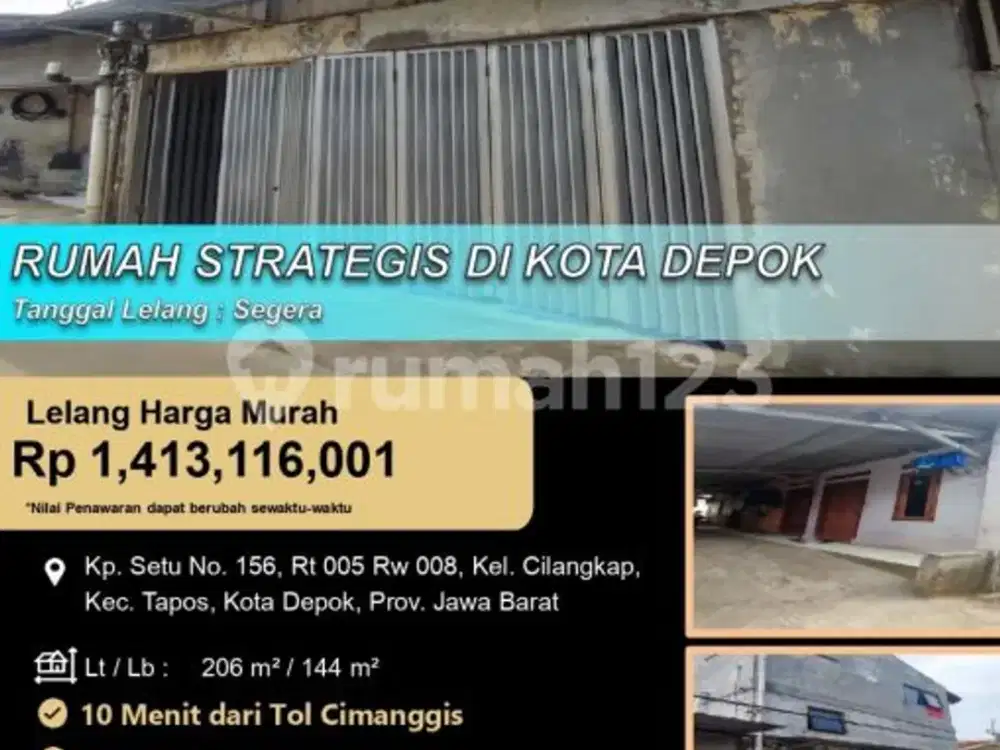 Rumah Minimalis Letak Strategis 2 Lantai di Kota Depok
