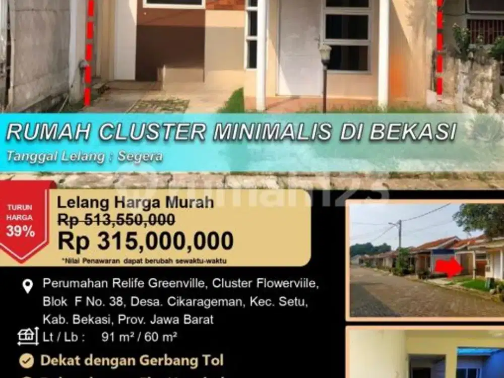 Rumah Cluster Minimalis Menarik di Bekasi