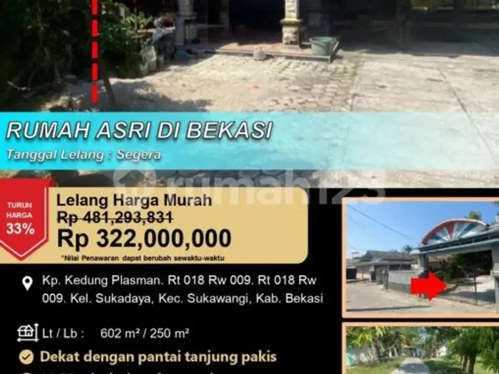 Rumah Minim Renovasi Luas dan Lapang di Bekasi