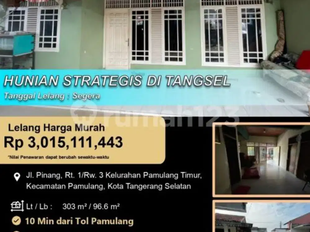Hunian Strategis Luas dan Nyaman di Tangerang Selatan