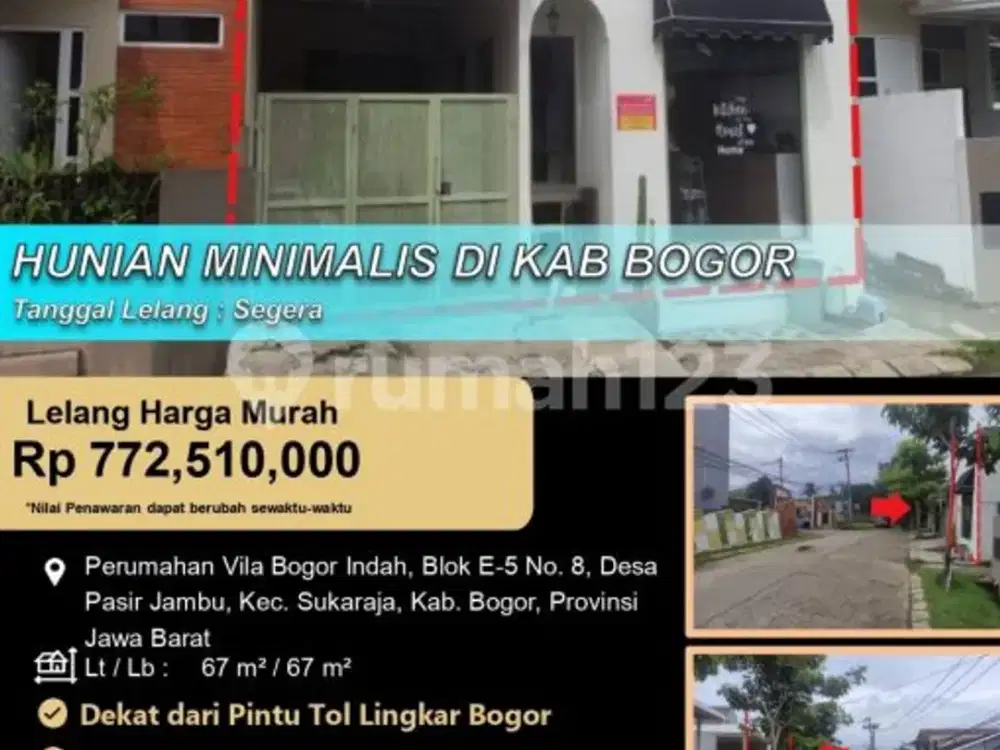 Rumah Modern Minimalis Nyaman di Vila Bogor Indah