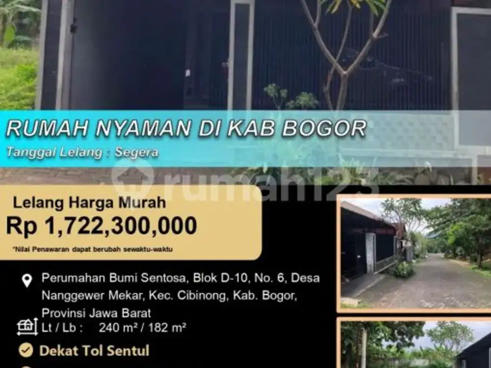Rumah Besar Nyaman dan Asri di Kabupaten Bogor