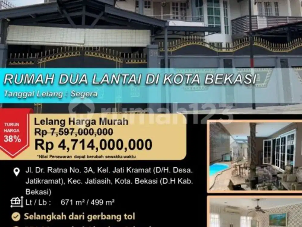 Rumah Mewah Luas 2 Lantai di Kota Bekasi