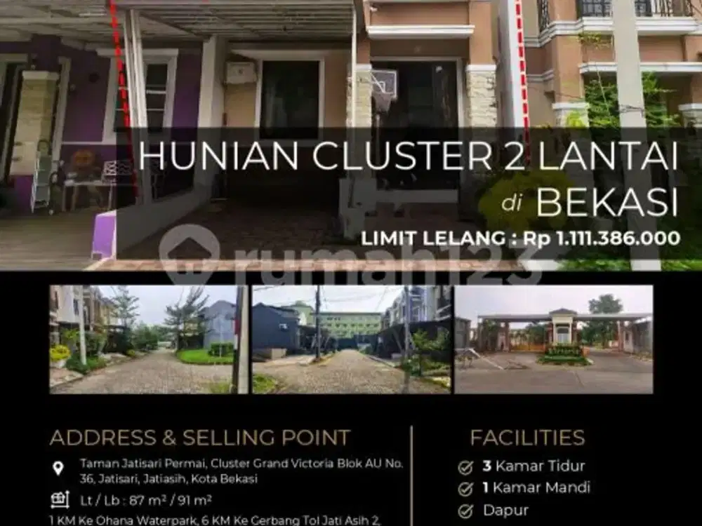 Hunian Cluster 2Lantai di Taman yang Asri