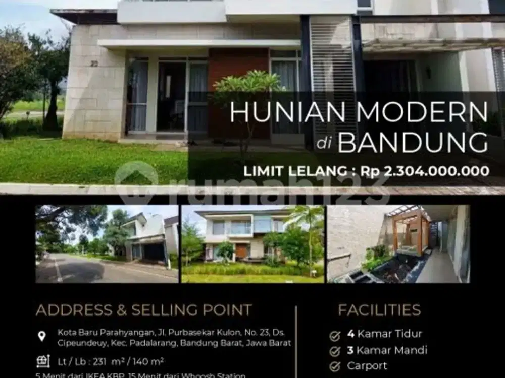 Rumah Mewah Lantai di Tempat Sejuk Nyaman dan Asri di Padalarang