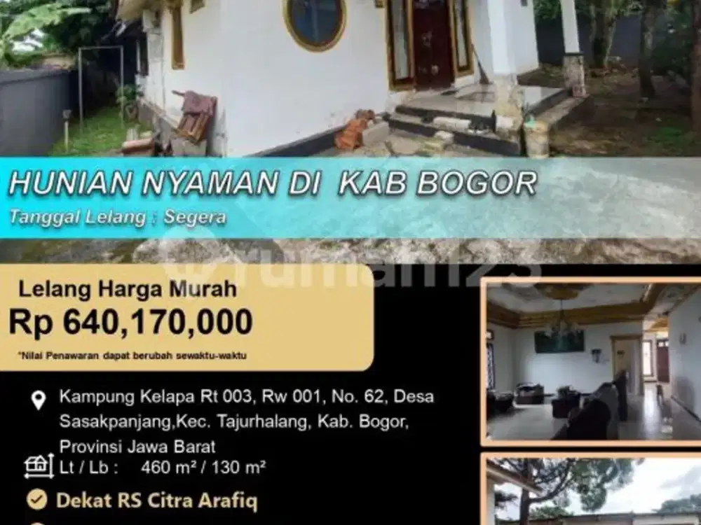 Hunian Nyaman Kebun Luas di Kabupaten Bogor