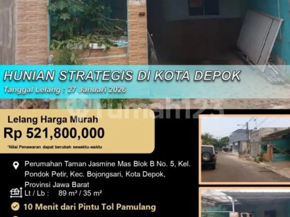 Hunian Letak Strategis Minimalis di Kota Depok