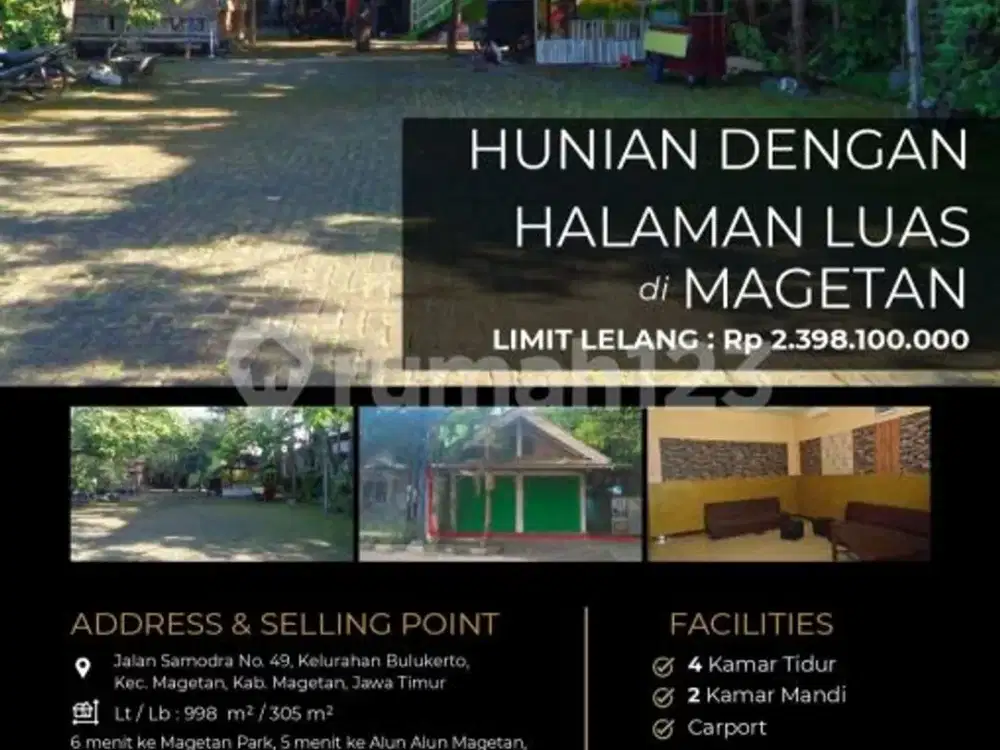 Rumah Besar dan Luas Nyaman di Lingkungan yang Asri di Magetan