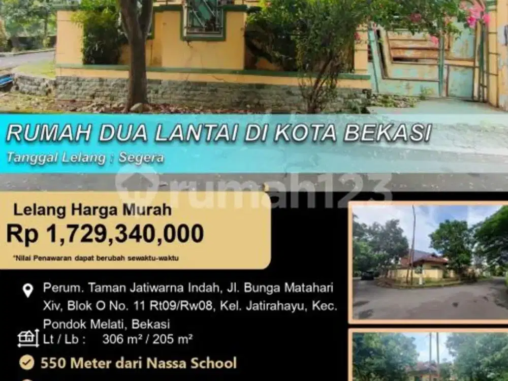 Rumah Hook 2 Lantai Nyaman dan Asri di Bekasi
