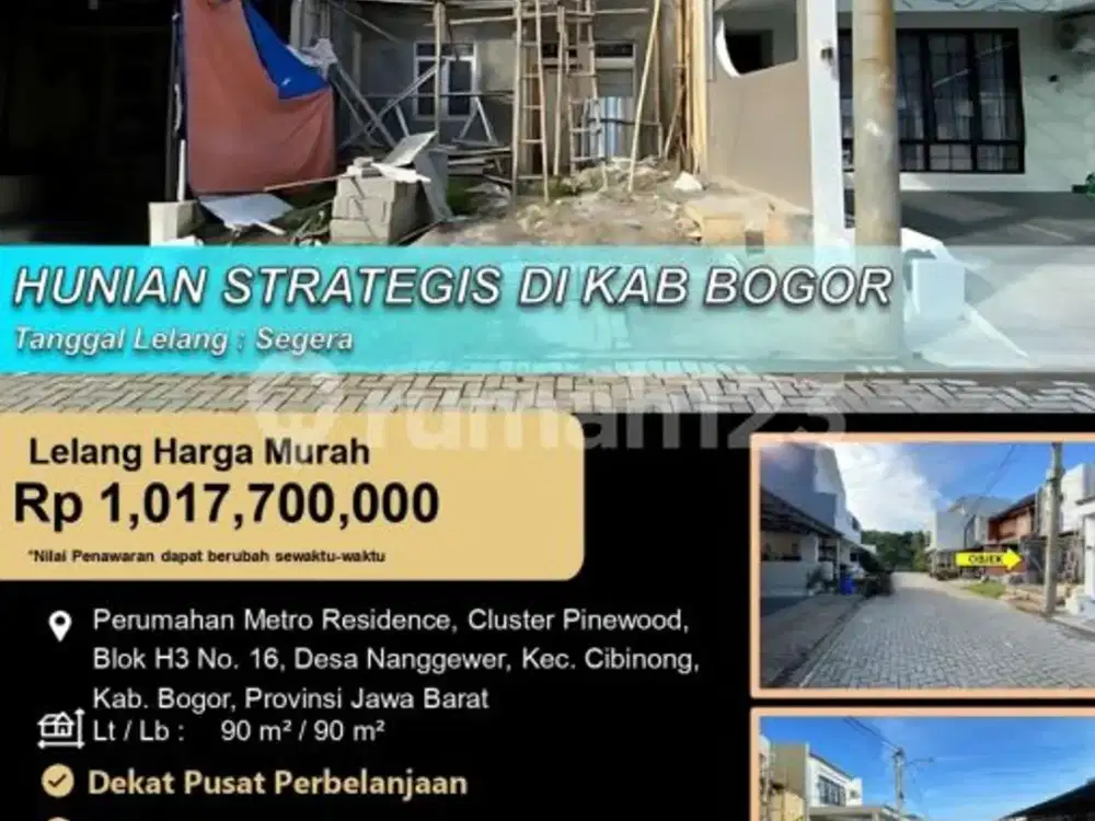 Rumah Modern 2 Lantai Letak Strategis di Kabupaten Bogor