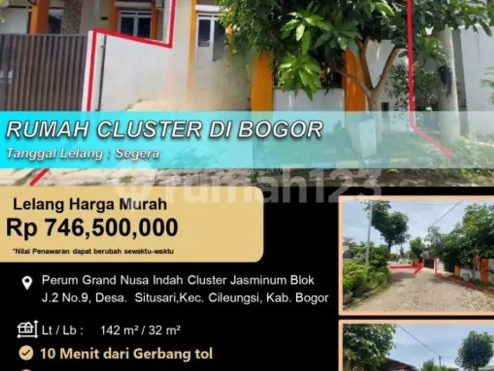 Rumah Cluster Asri Aman Perum Grand Nusa Indah Bogor