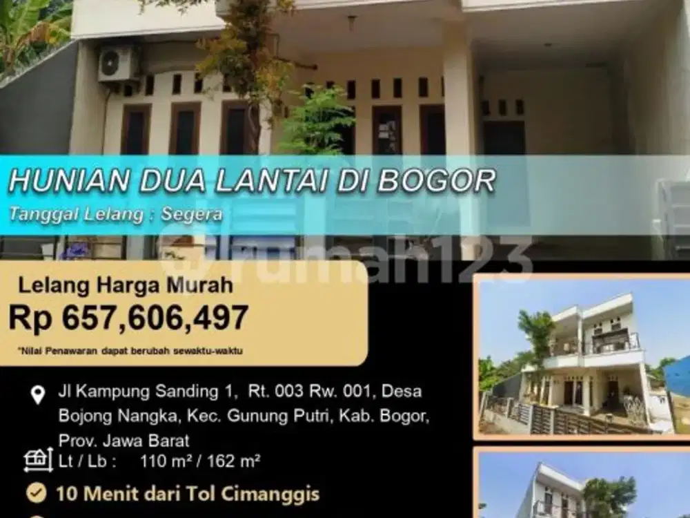 Rumah Megah 2 Lantai Siap Huni di Kabupaten Bogor