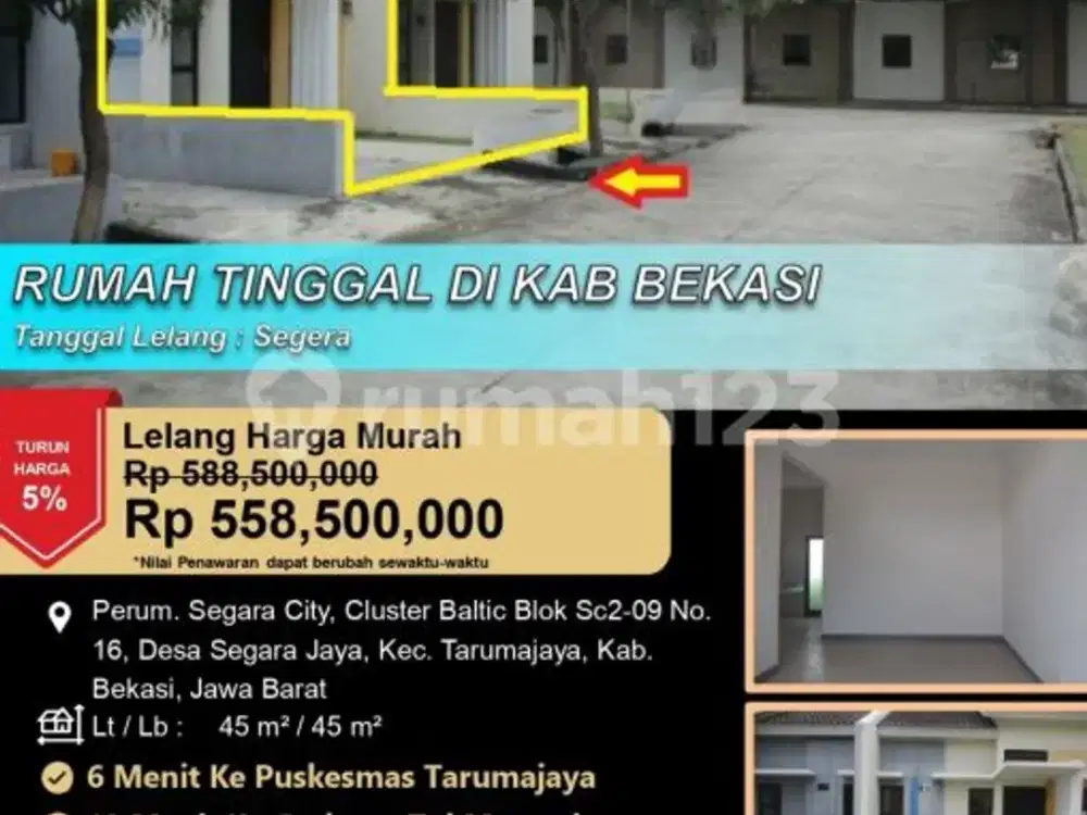 Rumah Cluster Baru Bagus Siap Huni di Segara City di Bekasi