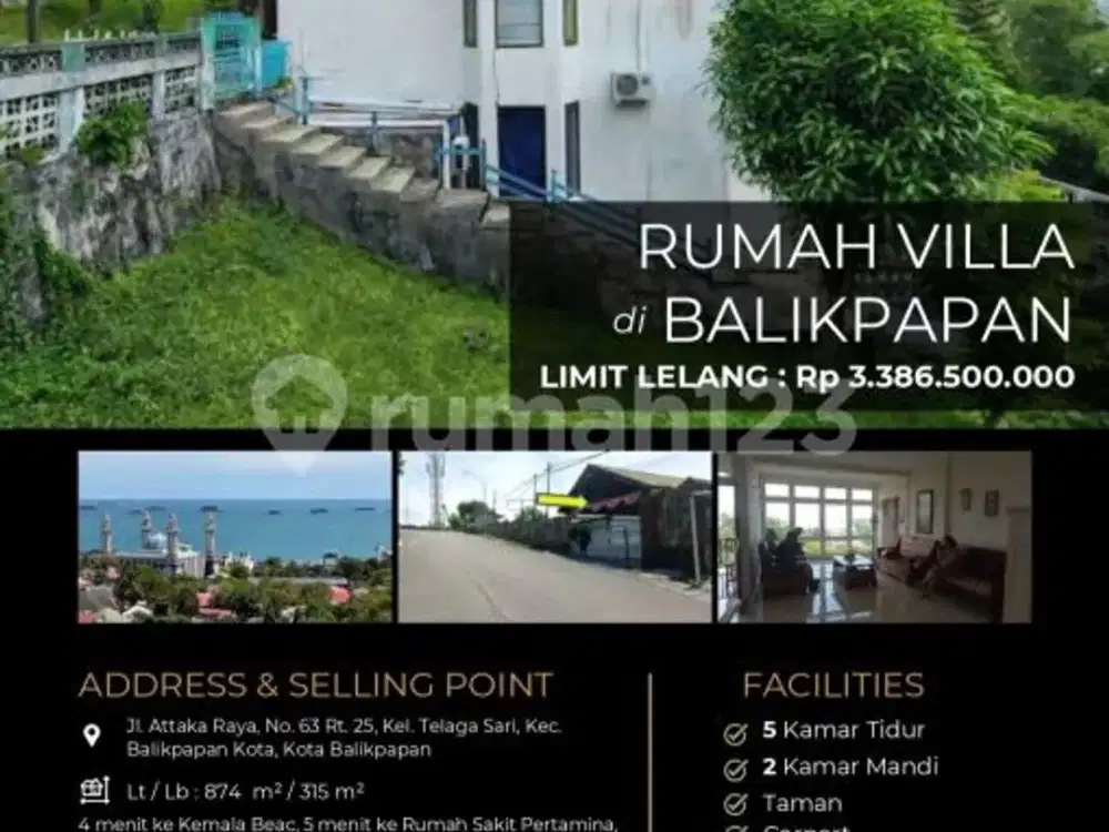 Rumah Villa View Laut Langsung Dari Rumah di Balikpapan
