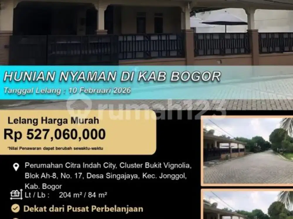 Rumah Luas Aman Nyaman dan Asri di Jonggol Bogor
