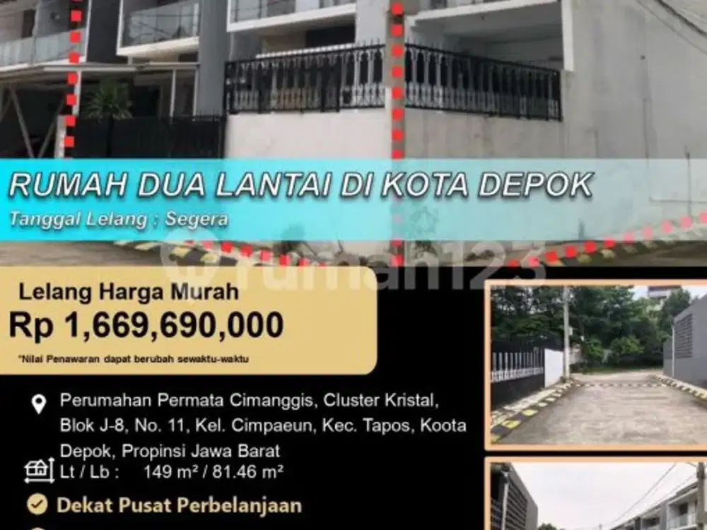 Rumah2 Lantai Modern Minimalis Bas di Kota Depok