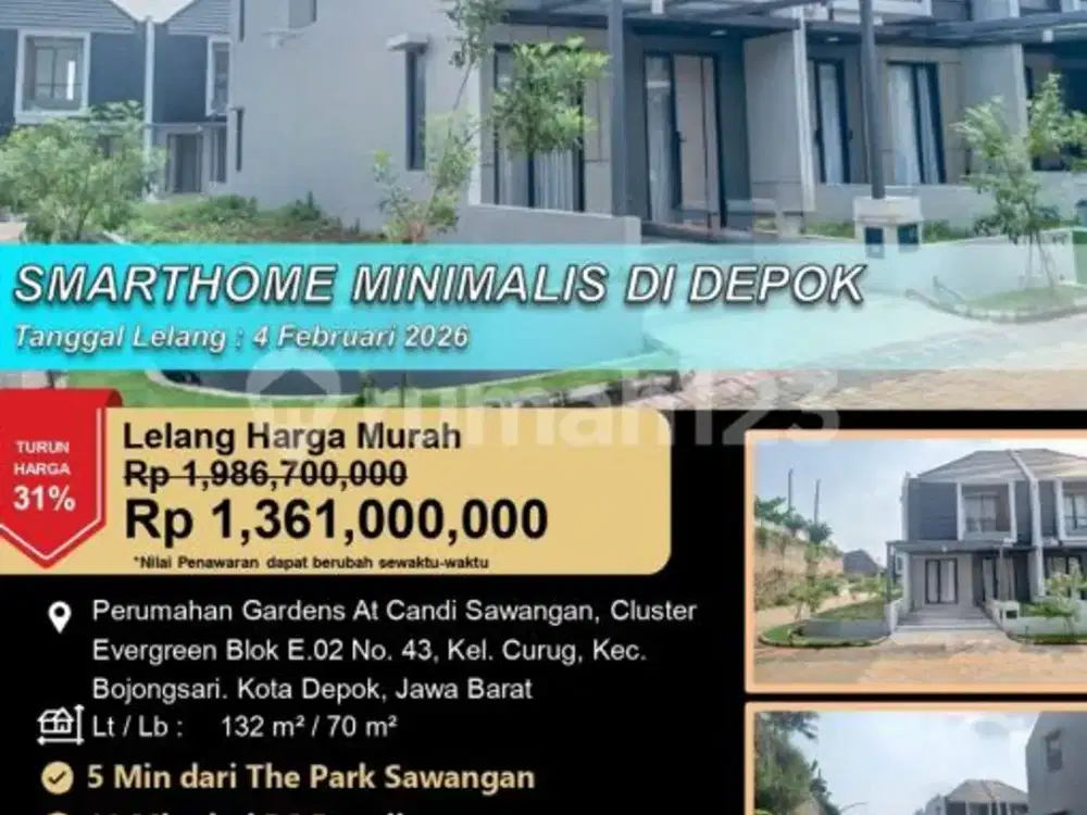 Rumah Smarthome Minimalis 2 Lantai di Kota Depok