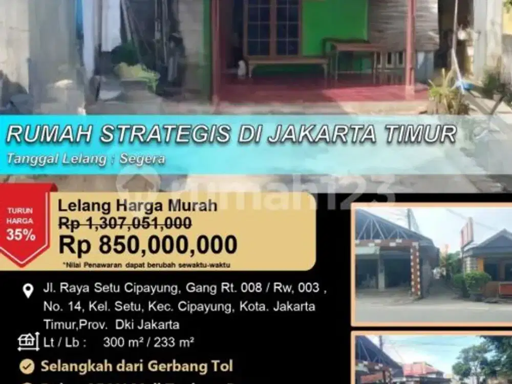 Rumah Letak Strategis Luas di Cipayung Jakarta Timur