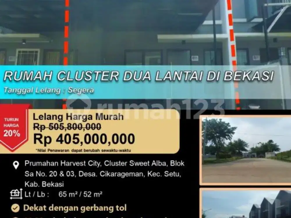 Rumah Cluster 2 Lantai Modern Minimalis di Bekasi