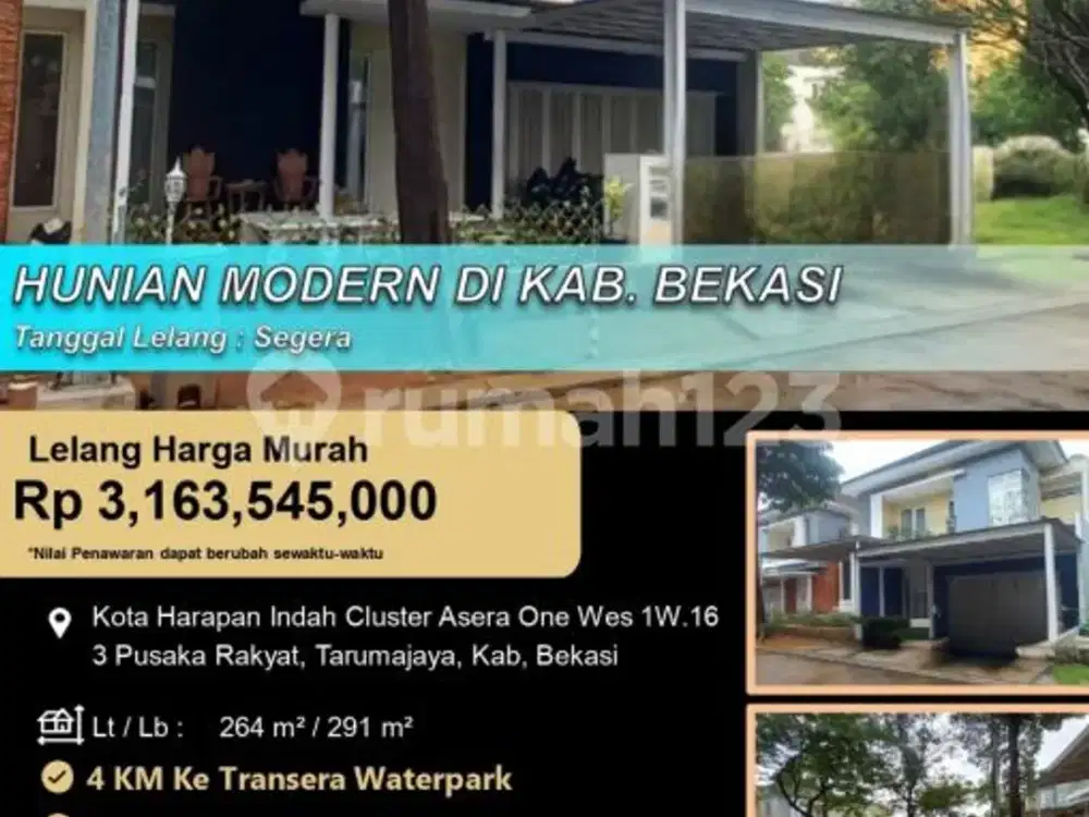 Rumah Modern Cluster 2 Lantai Siap Huni di Kota Harapan Indah