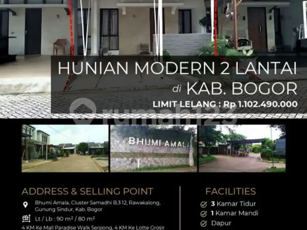 Rumah 2Lantai Modern One Gate Sistem Aman di Bogor