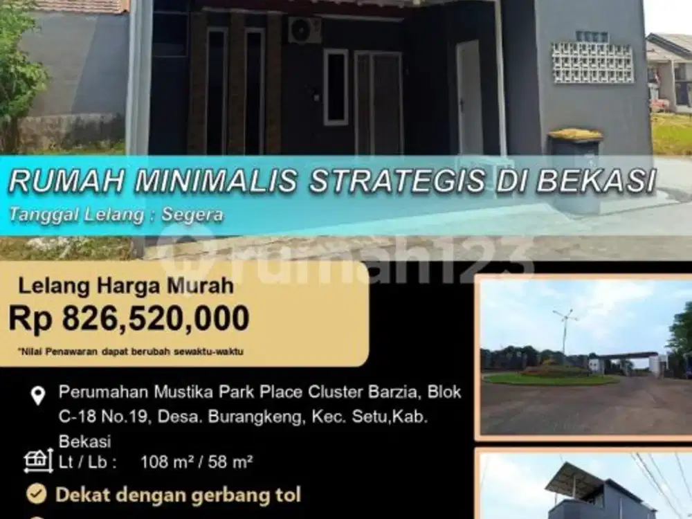 Rumah Minimalis 2 Lantai Letak Strategis di Bekasi