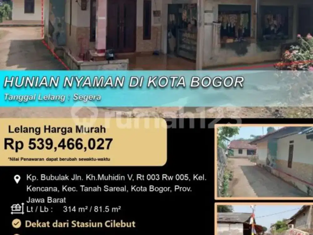 Hunian Nyaman Siap Huni di Lingkungan yang Asri Bogor