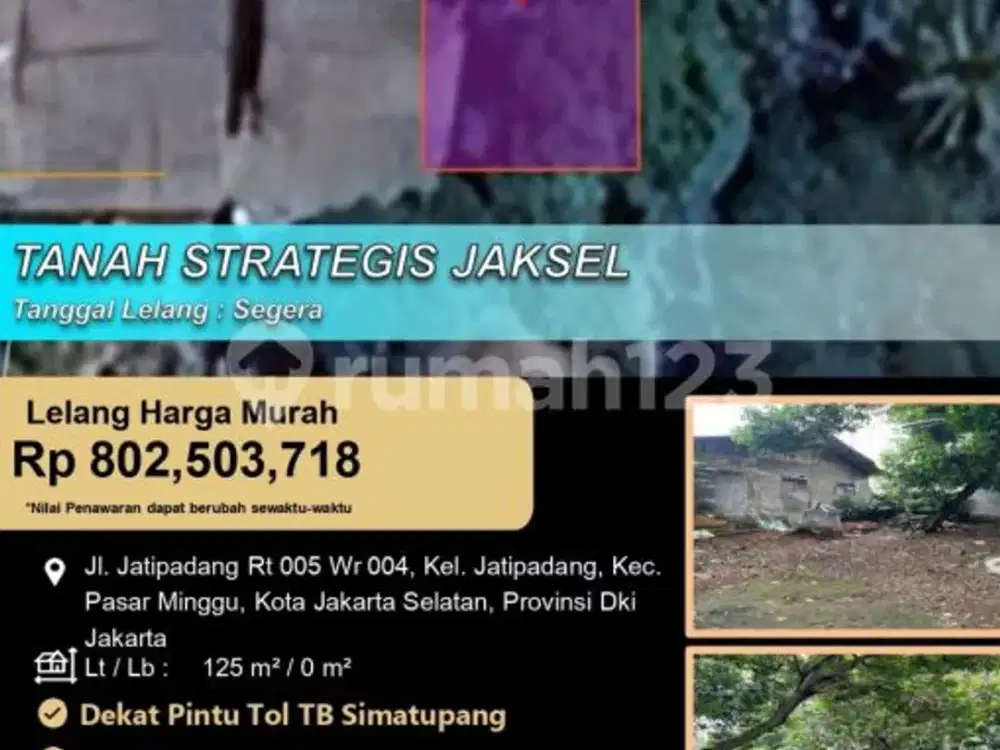 Tanah Murah Letak Strategis Ditengah Kota Jakarta Selatan