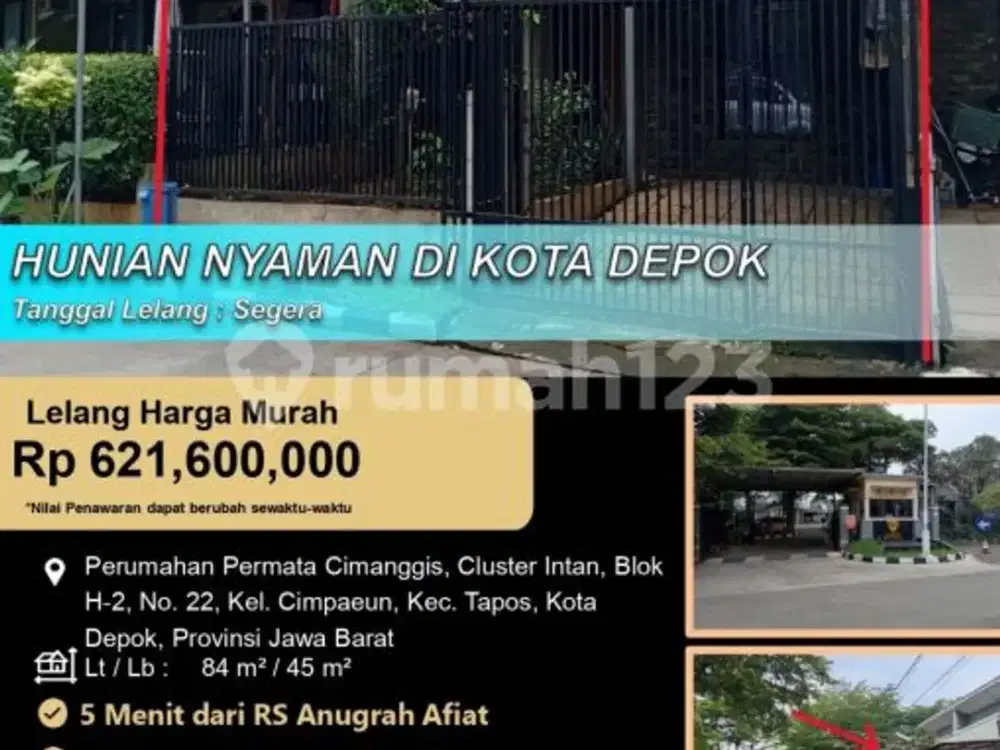 Rumah Hunian Nyam 1 Lantai Aman di Depok