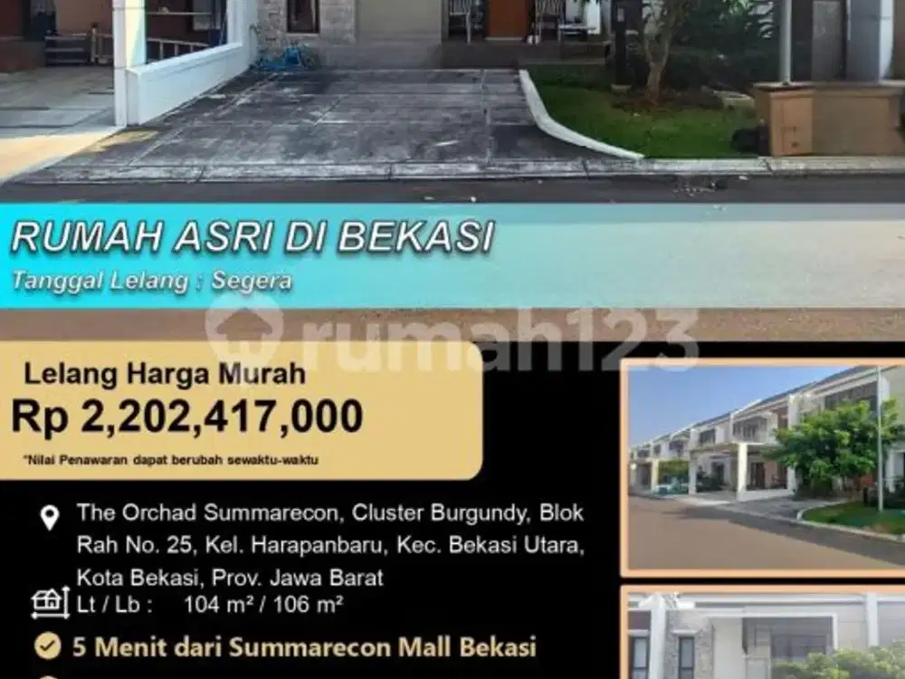 Rumah Cluster Asri Nyaman 2 Lantai di Bekasi