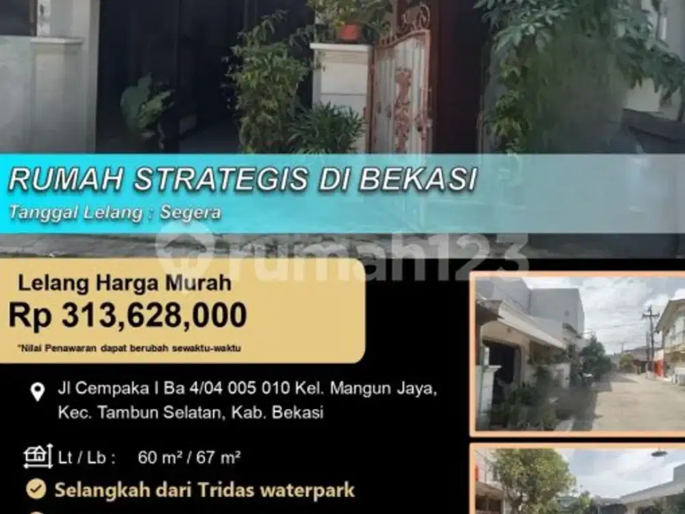 Rumah Minimalis Letak Strategis di Bekasi