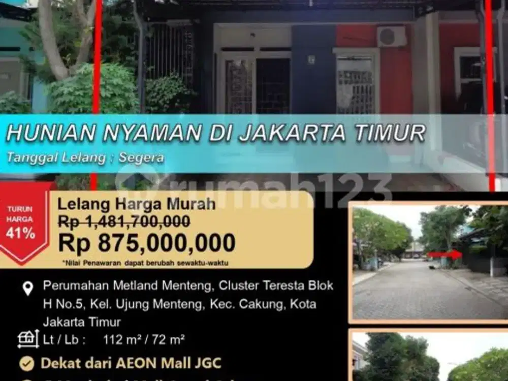 Rumah Cluster Hunian Nyaman 2 Lantai di Cakung