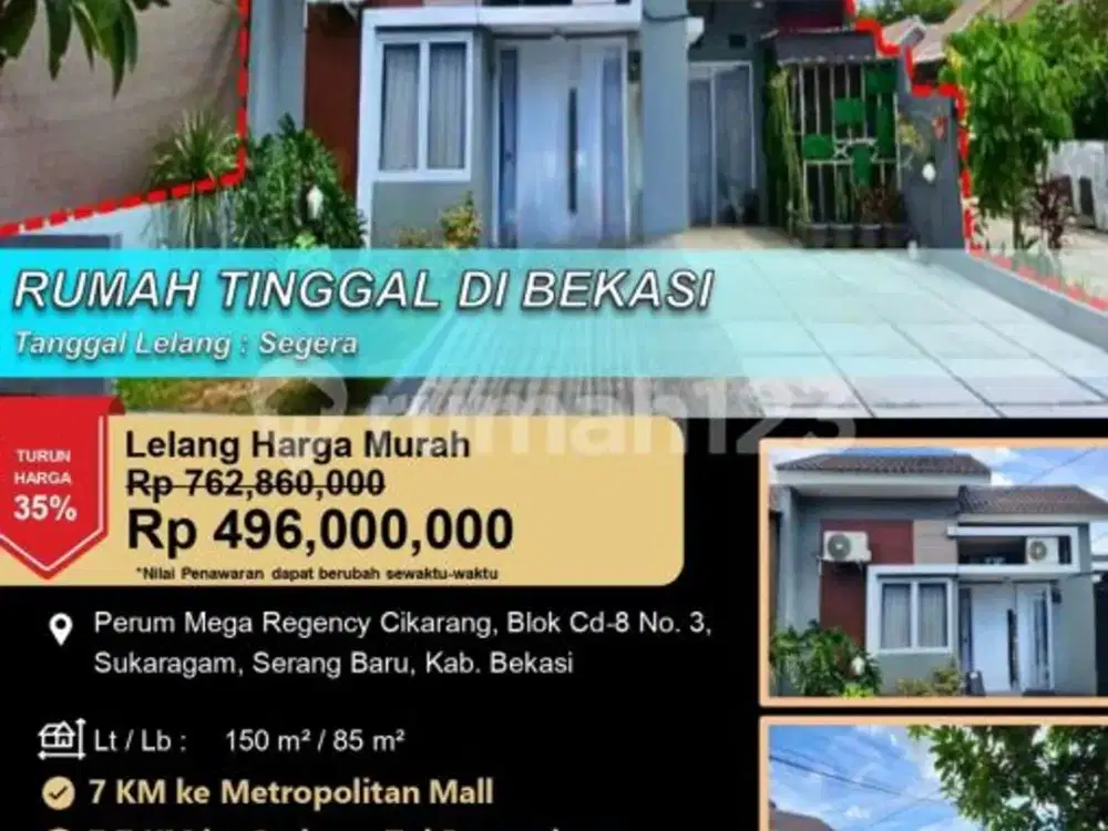 Rumah Tinggal Minimalis Lapang di Serang Baru