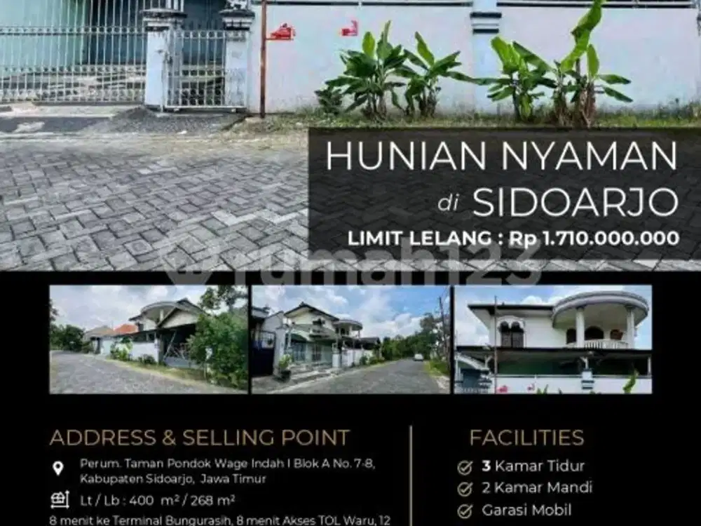 Rumah Megah 2 Lantai Minim Renovasi Bagus di Sidoarjo