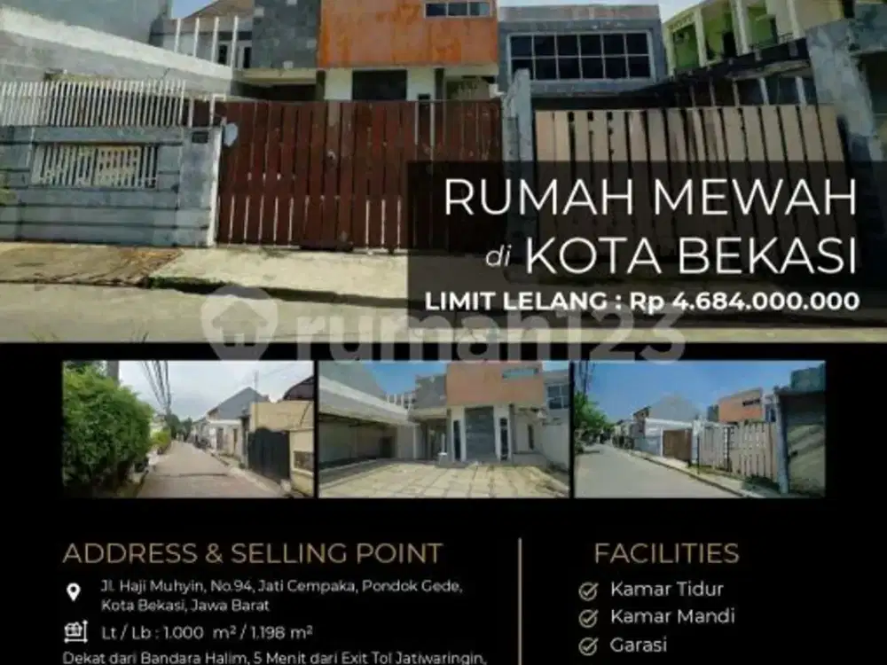 Rumah Mewah di Pusat Kota Bekasi Besar dan Luas