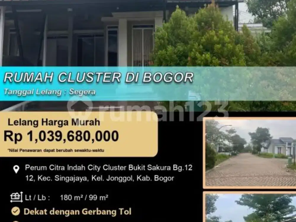 Rumah Cluster Siap Huni Modern Minimalis di Jonggol