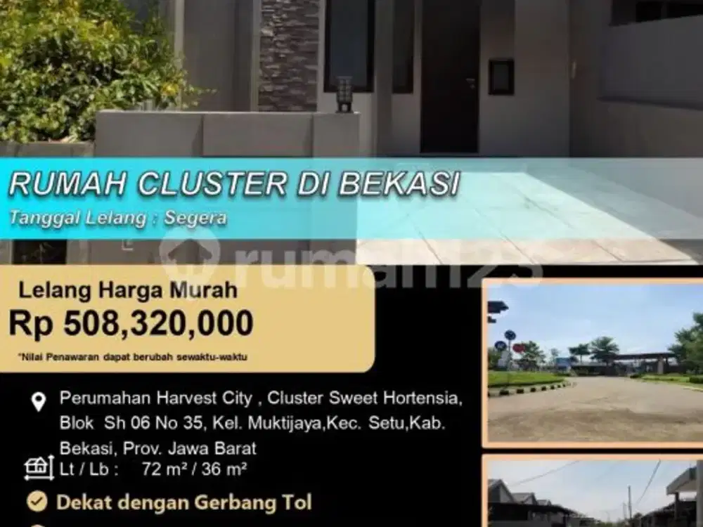 Rumah Cluster Modern Minimalis Bagus Siap Huni di Harvest City