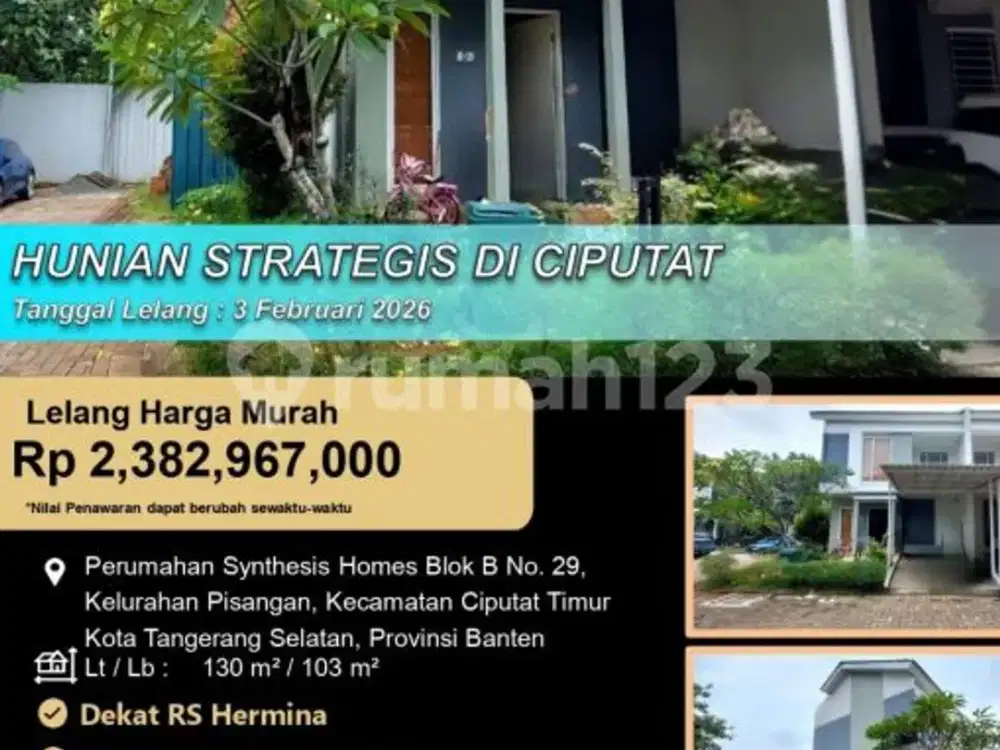 Hunian Letak Strategis Bagus 2 Lantai di Tangerang Selatan