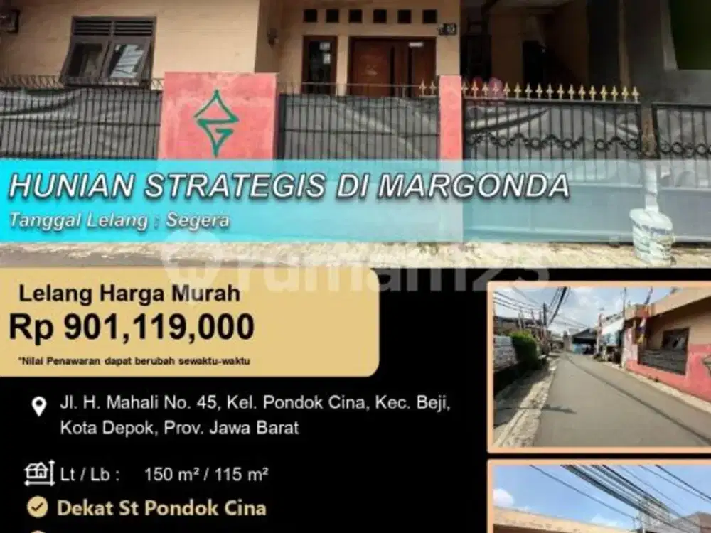 Rumah Letak Stategis Cocok untuk Investasi di Margonda