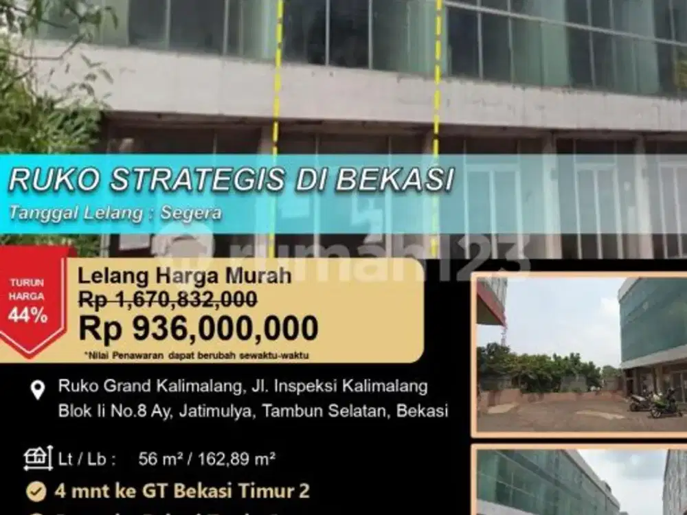 Ruko Modern Minimalis Letak Strategis Bagus di Bekasi