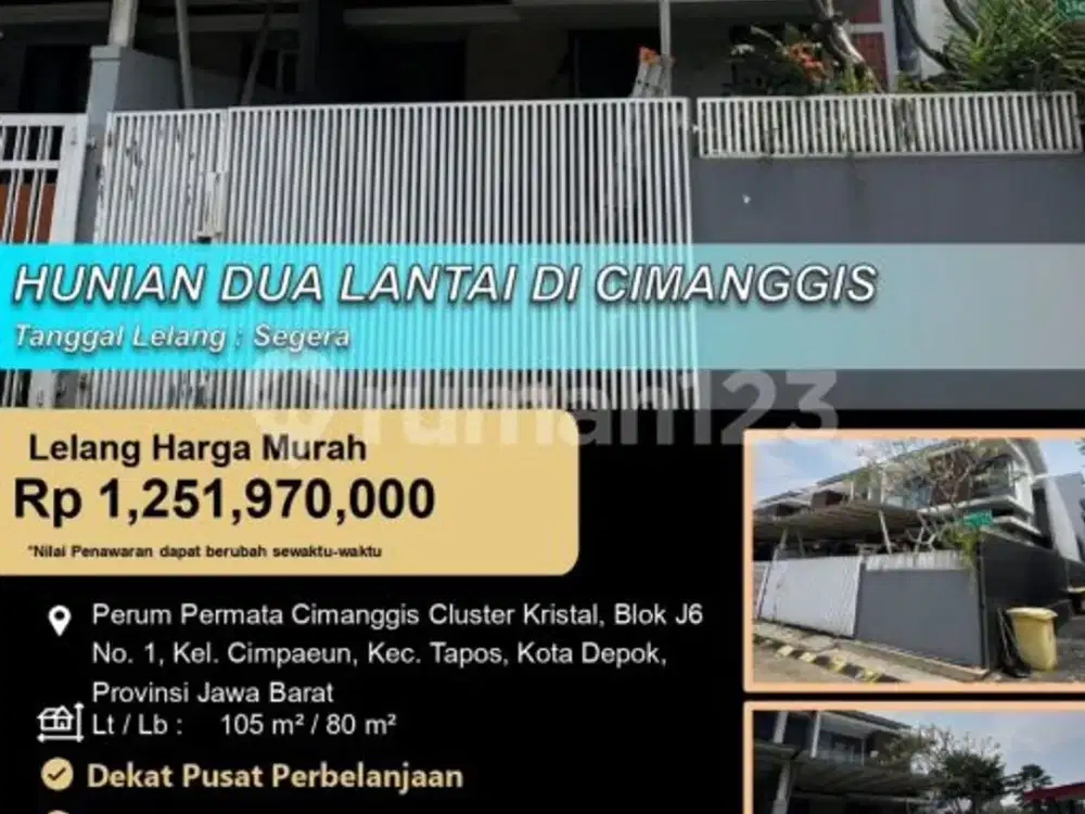 Rumah Hunian Modern Minimalis 2 Lantai Nyaman di Cimanggis