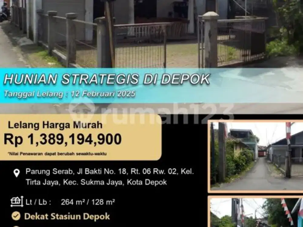 Hunian Letakk Strategis Luas dan Lapang di Depok