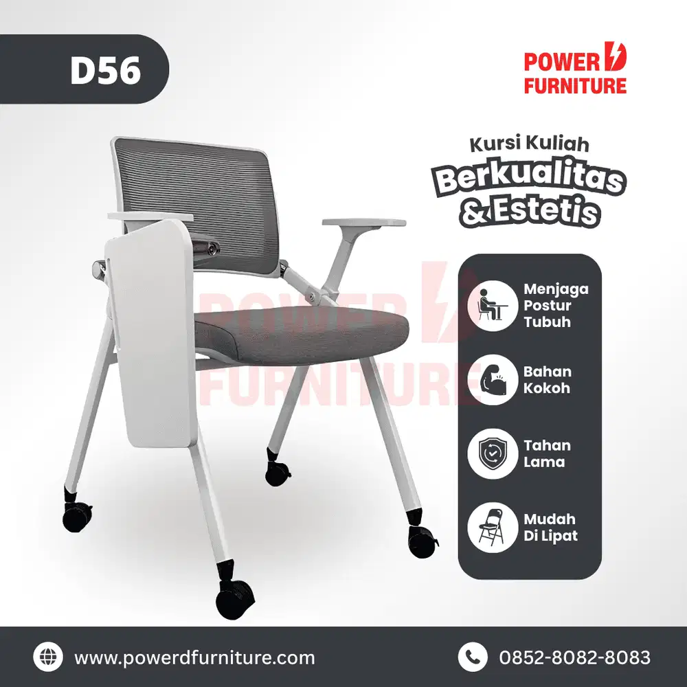 Kursi Bimbel Tipe D56 - Kursi Mahasiswa Lipat