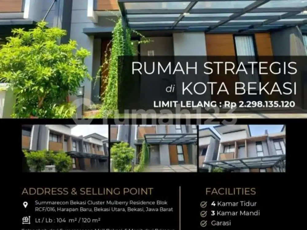 Rumah Strategis Modern Minimalis di Tengah Kota Bekasi