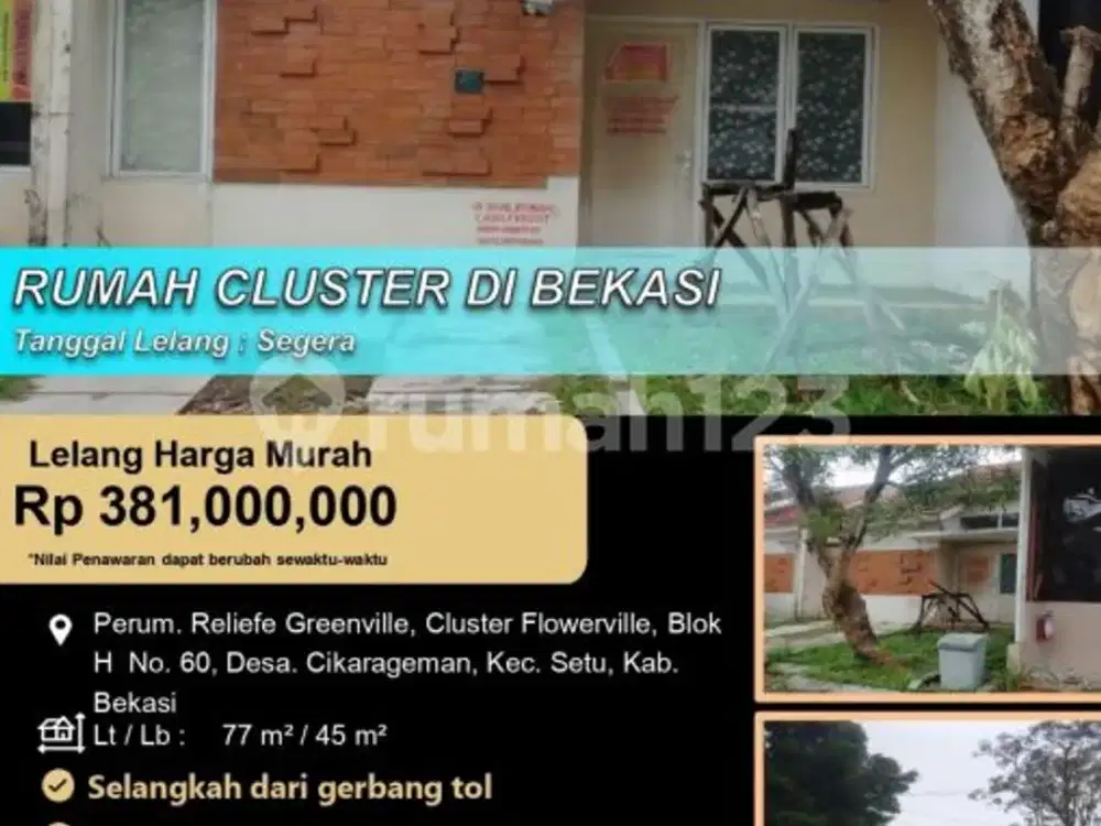 Rumah Cluster Minimalis Menarik dan Nyaman di Bekasi