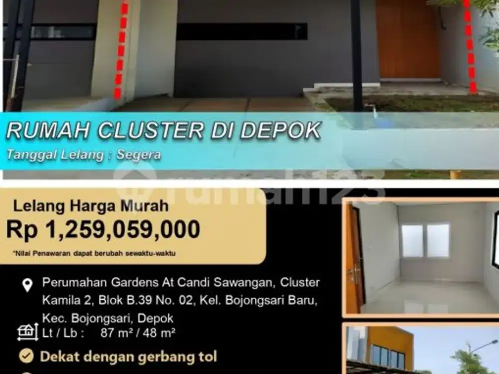 Rumah Modern Minimalis 2 Lantai Cluster di Depok