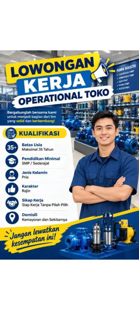 LOWONGAN PEKERJAAN - OPERATIONAL TOKO